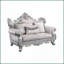 Ensemble de salon traditionnel 2 pièces Melrose Causeuse | Argent | Bois | Accoudoirs roulés