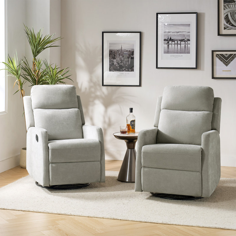 Fauteuil inclinable et pivotant Pancu de 26,5 po (ensemble de 2), Gris