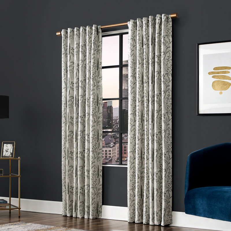 Rideau scintillant 100% occultant à motif floral Scott Living Scott, L 52 po x L 84 po, gris