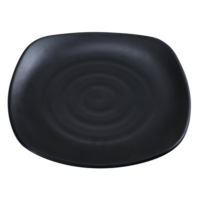 Assiette plate carrée en mélamine Black Pearl