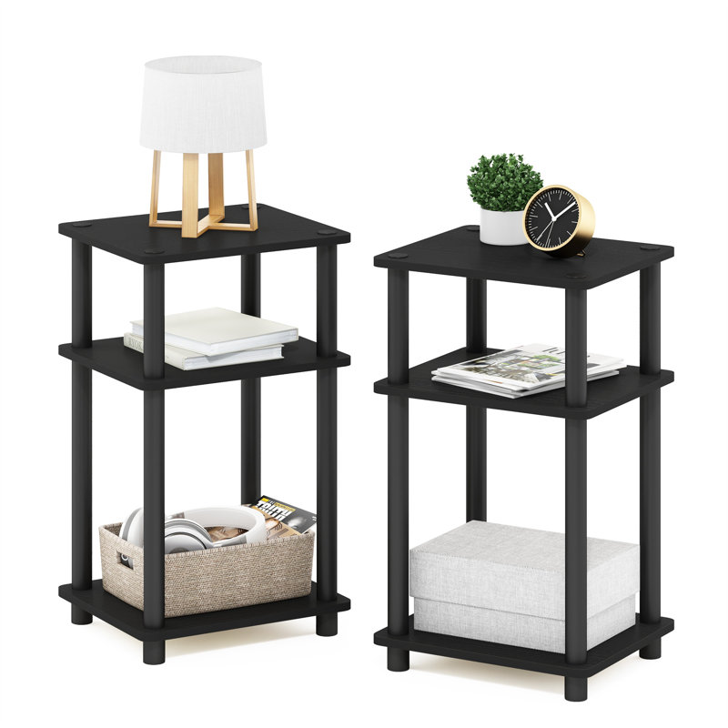 Ensemble de tables de bout avec rangement Colwyn, Americano, Noir, 2