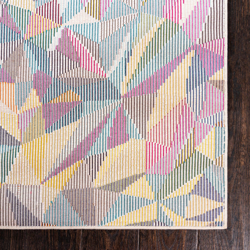 Jesusa Washable Geometric Indoor Rug, Runner 2'2" x 6'9"