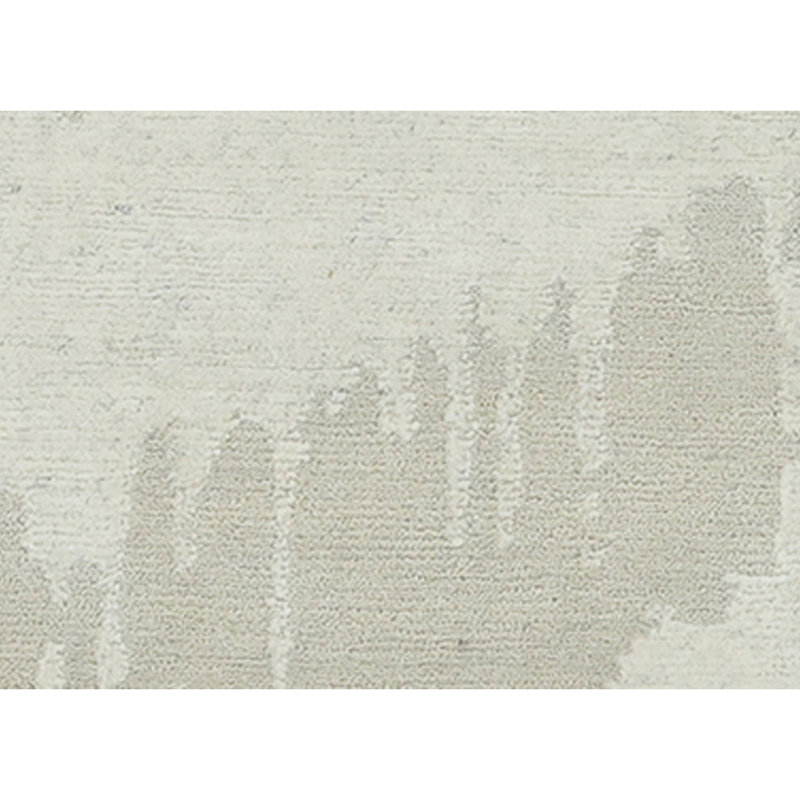 Hand Knotted Abstract Area Rug in Ivory/Light Khaki, Rectangle 5' x 8'