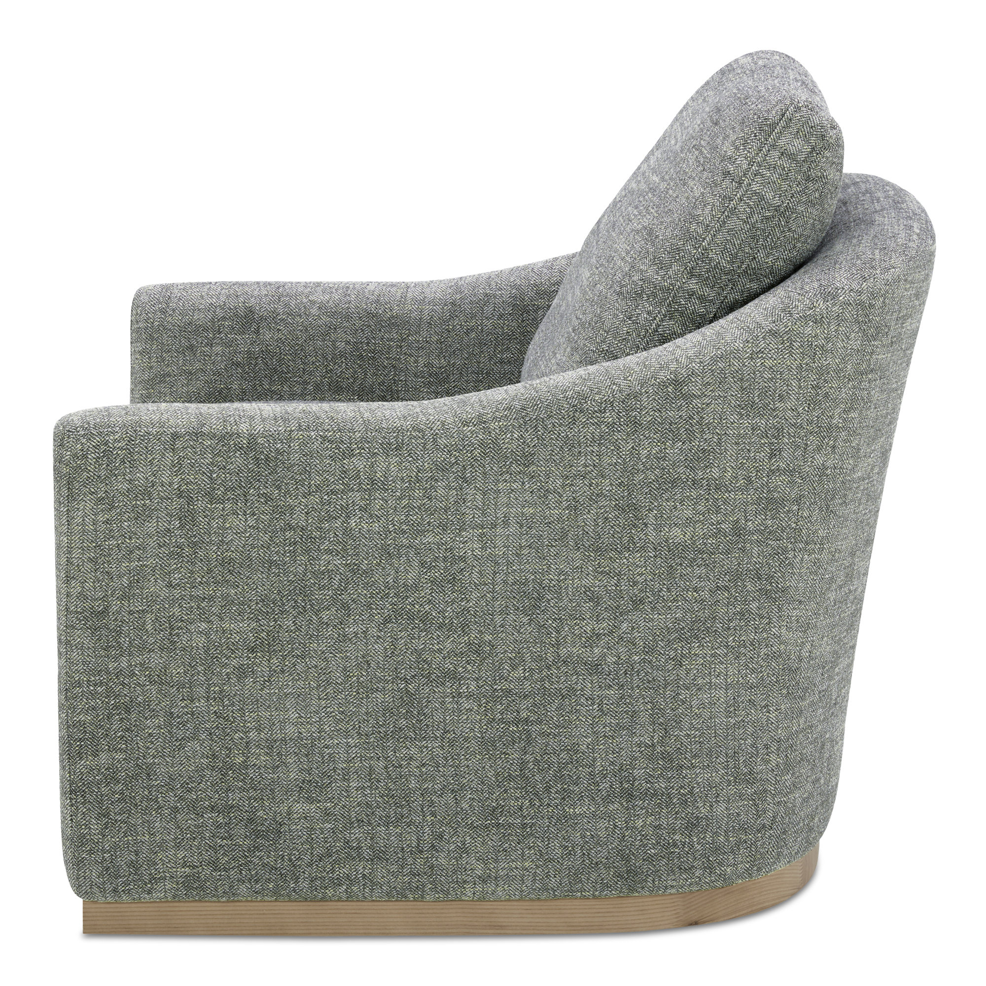 Coriyah Upholstered Swivel Armchair, Light Gray