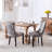 Upholstered Wing-Back Dining Chair With Backstitching Nailhead Trim And Solid Wood Legs-1489942510
