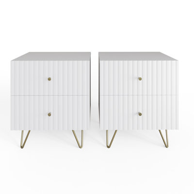 Alipio 40cm W Manufactured Wood Bedside Table