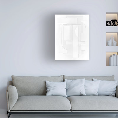 «Michael Willett», art géométrique blanc sur toile