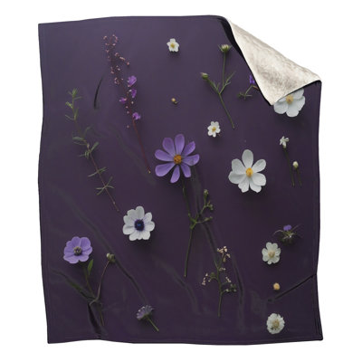 Purple  Flowers Blankets