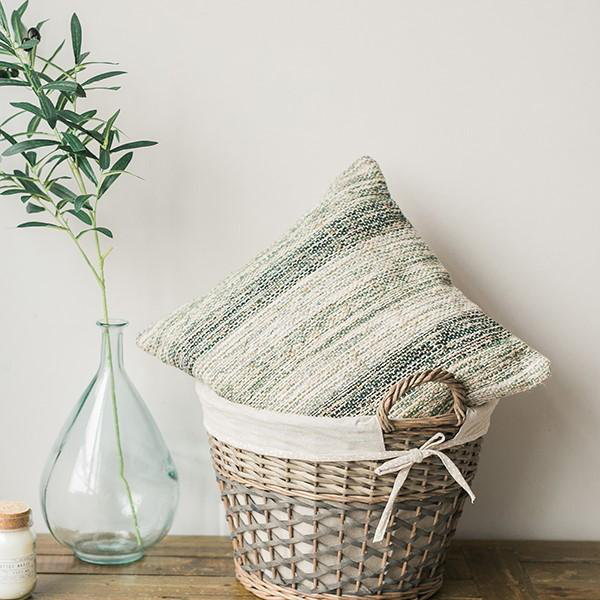 Striped Jute / Sisal Throw Pillow