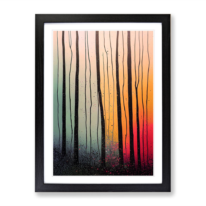 Amazing Forest No.1 - Wall Art, Black Framed Paper, 66cm H x 48cm W, White