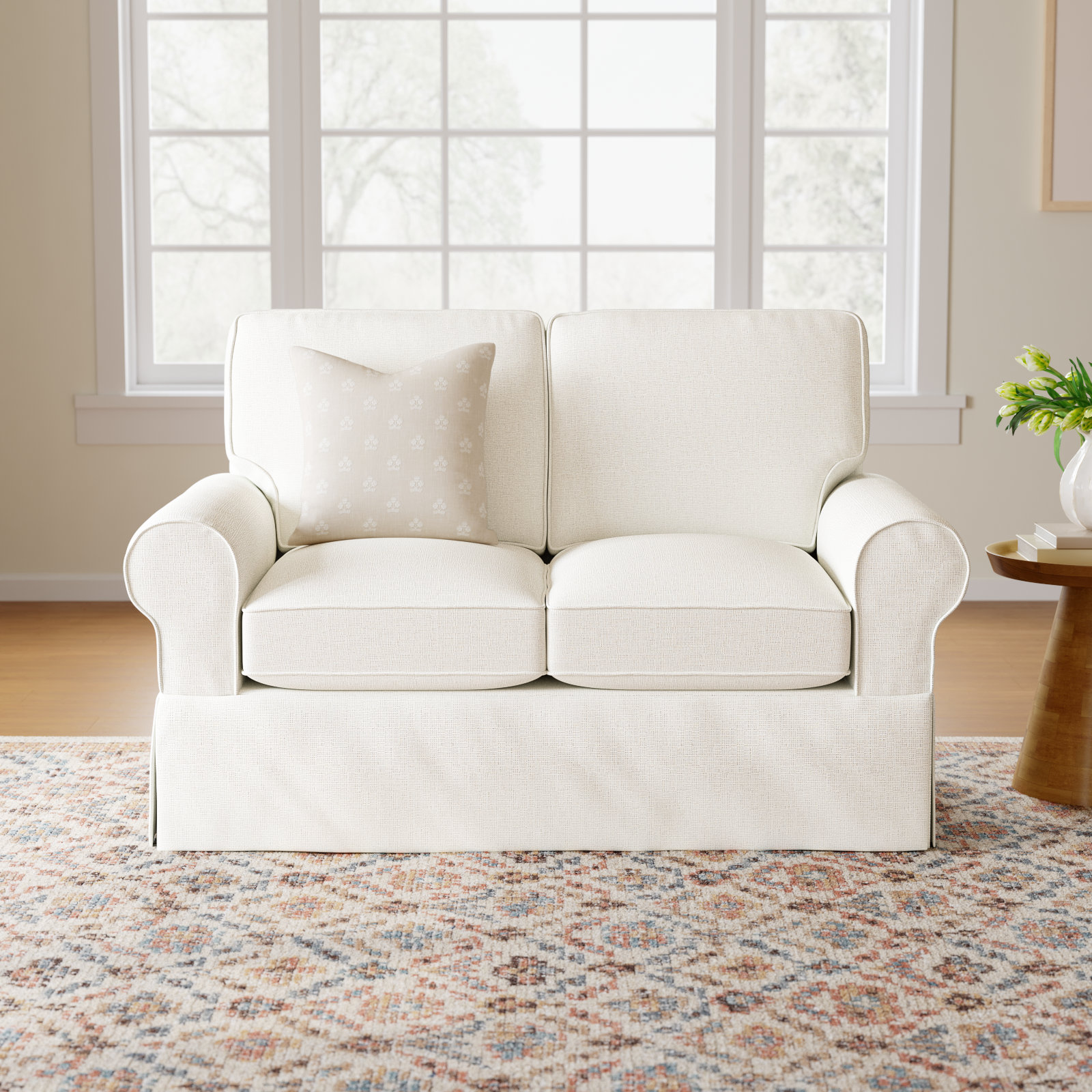 Porter 62'' Loveseat, Drusky Moonglow Sustain® Basketweave