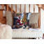 Coussin décoratif Boston Terrier and Santa Claus-101410249