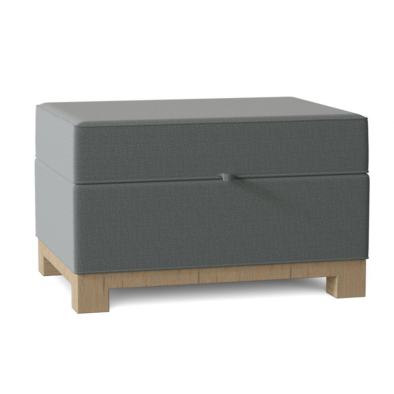 Repose-pieds rectangulaire avec rangement Brandes, Merle bleu Marlow, Acajou