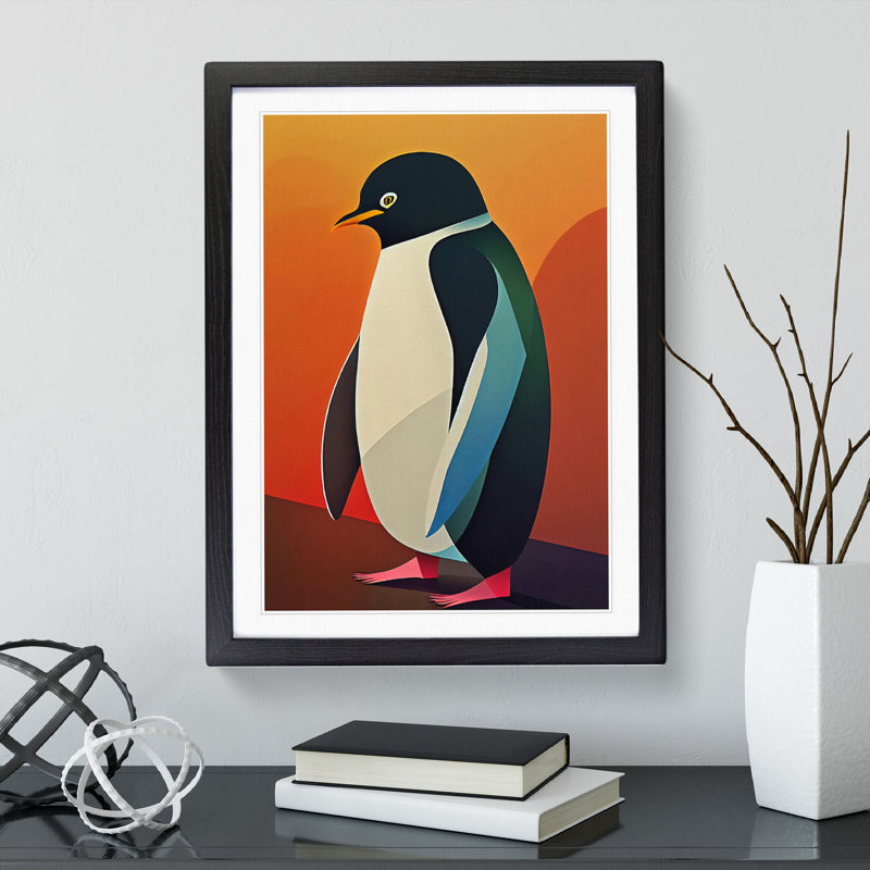 Perfect Penguin Abstract - Wall Art, Black, 64cm H x 46cm W x 2cm D