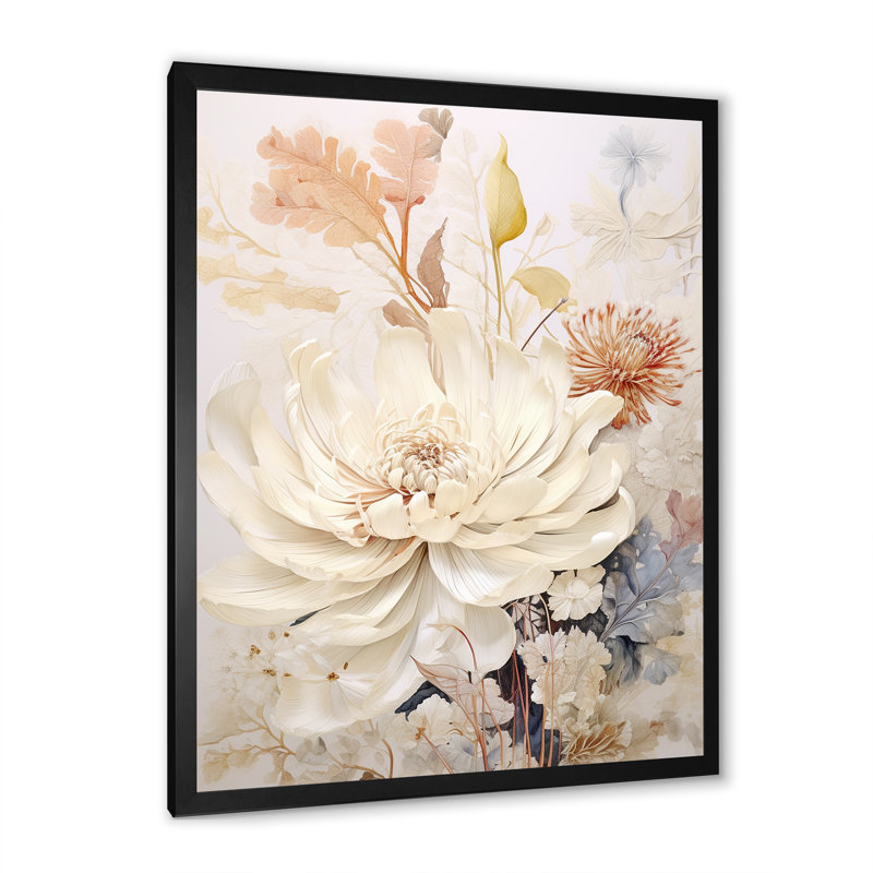 Décoration florale kaléidoscope harmonie I - Fleurs, H 32 po x l 16 po x P 1 po, Cadre photo noir