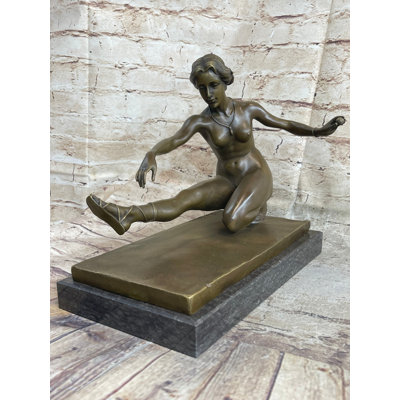 Signed Jean Patoue Nude Diana Bronze Sculpture Art Deco