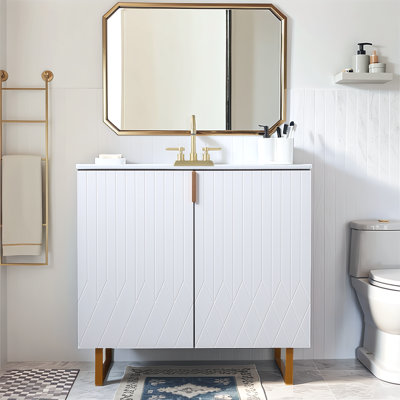 Ensemble de meuble-lavabo simple blanc 36 po