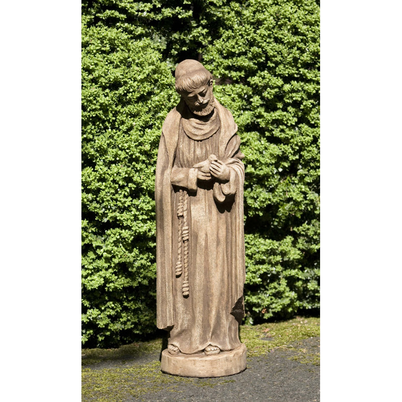 Statue de Saint-François avec bébé oiseau, Naturel
