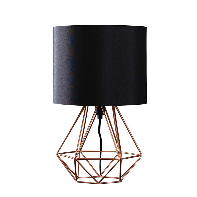 Achiuta Metal Table Lamp, Black, Brown