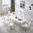 Printed Marble Mdf Top Rectangular Dining Table Marble Top Metal Base Dining Table-99306119-99306118