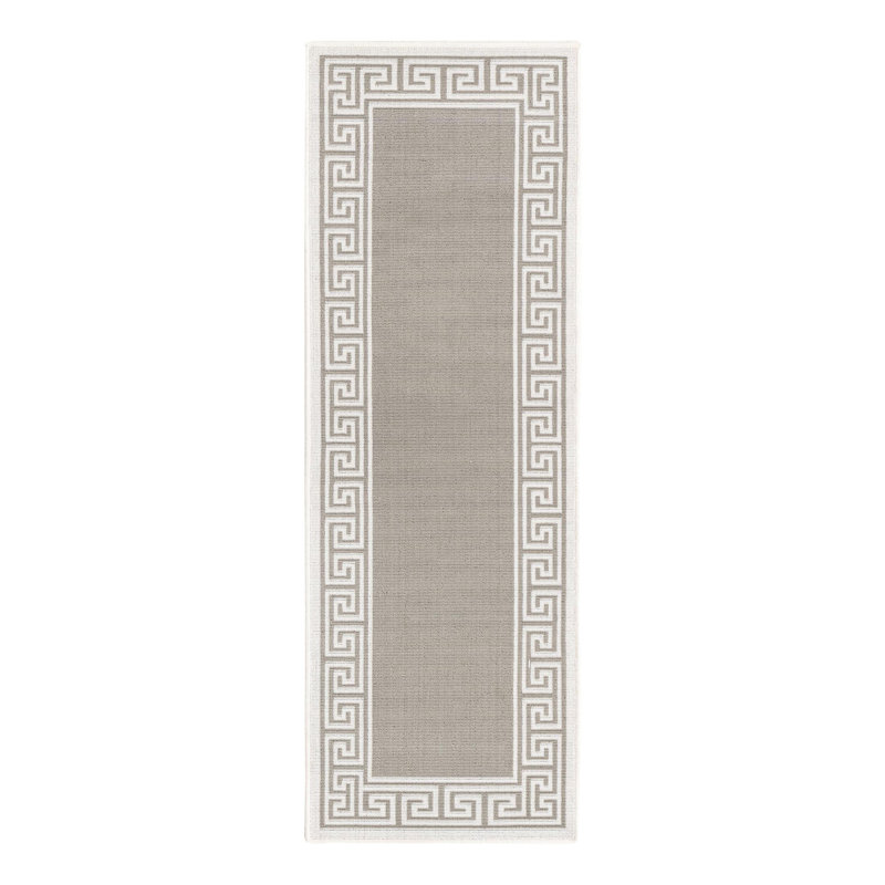 Tapis intérieur / extérieur gris Aminia, Tapis de couloir 2 pi x 6 pi