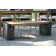 6 Pc. Marble Composite Dining Table With Wheat Wicker Chairs And Bench