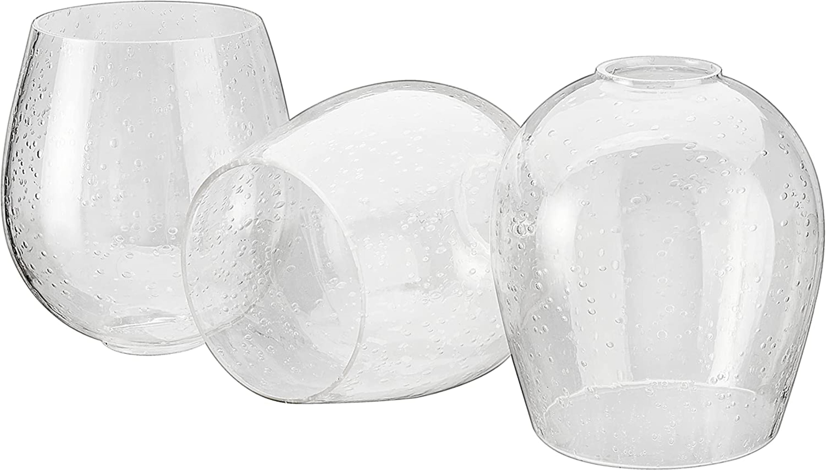 Ebern Designs 6" H Glass Oval Wall sconce shade (Screw on) in Clear