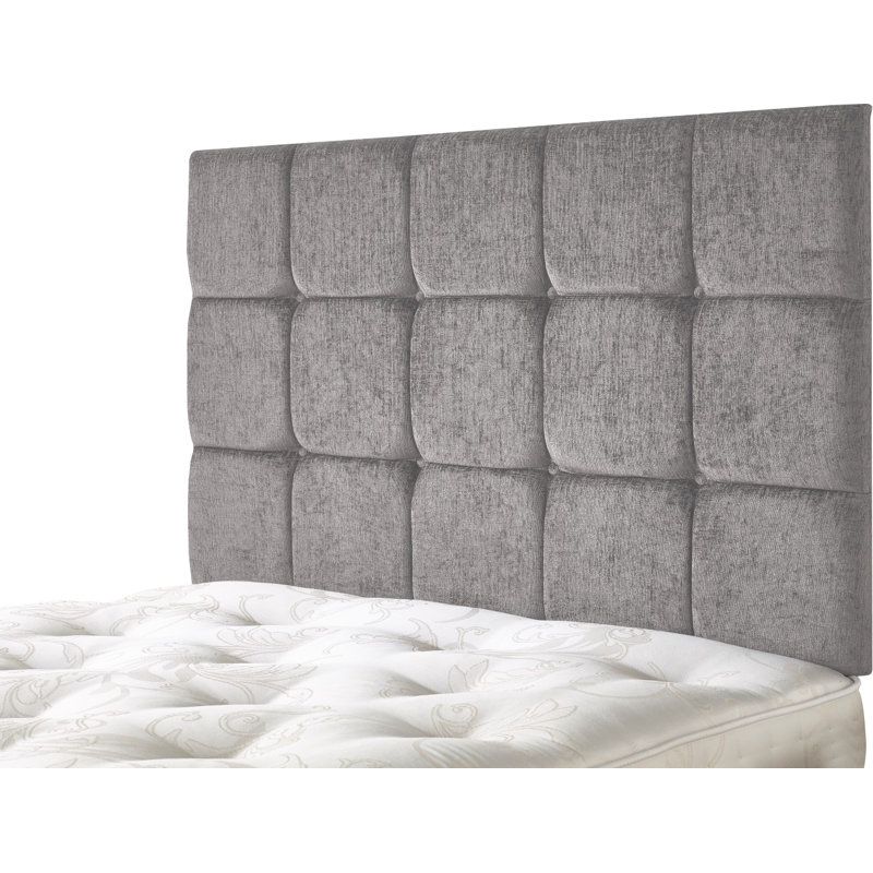 Ledbury Upholstered Velvet Headboard, Kingsize (5'), Silver