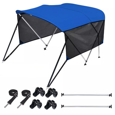 Watercraft Cover Bimini Top 3 Bow Canopy Boat Cover 6ft Long With Rear Poles -  RVMasking, QW0702L