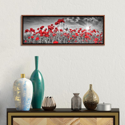 "Champ de coquelicots" par Melanie Viola, reproduction d’art graphique panoramique
