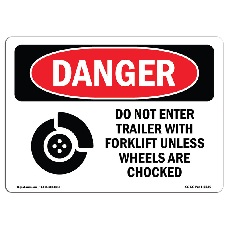 Danger Sign, 12" H x 18" W x 0.1" D