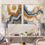Beige et jaune pierre Geode Simplicity - Ensemble de 2 collages carrés en géode de pierre-187963708-187963710