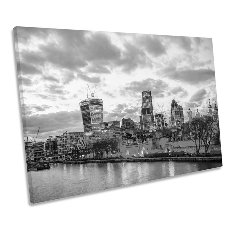London City Skyline - Wrapped Canvas Print, 50.8cm H x 76.2cm W x 2cm D