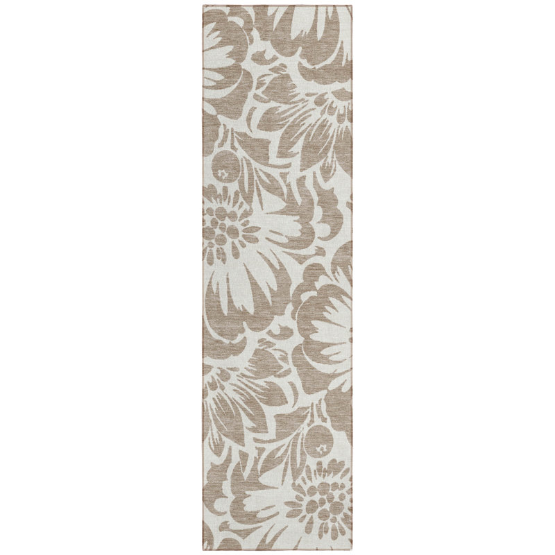 Fernville Washable Floral Indoor / Outdoor Rug, Runner 2'3" x 7'6"
