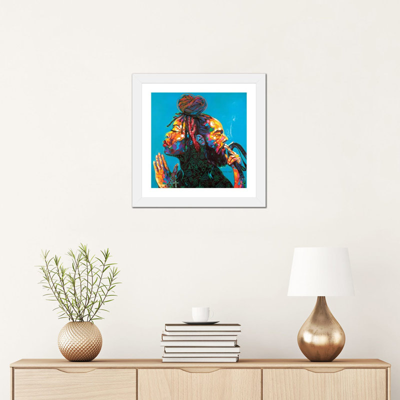 " Unequally Yoked " by Akintayo Akintobi, White Framed Paper, White, 16" H x 16" W x 1" D