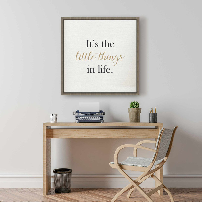 Ce sont les petites choses | Motivation sur toile encadrée - décor, Brun