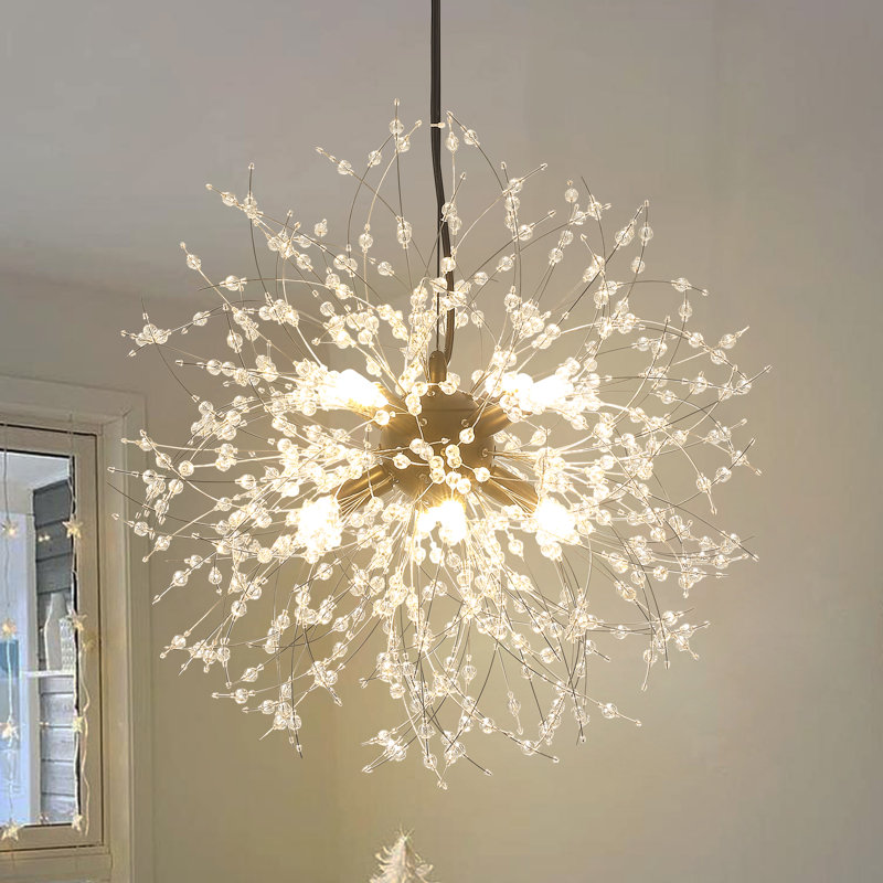 Lustre sphérique Spoutnik à 8 lumières à intensité variable Ranada, Noir
