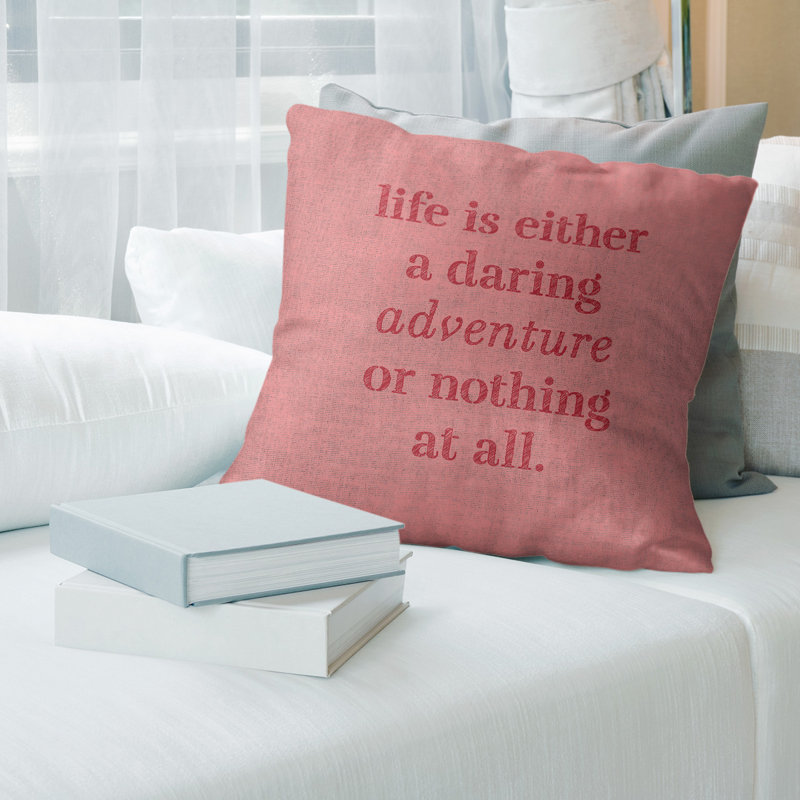 Coussin Handjet, 14 po x 14 po, Rouge, Housse de coussin seulement - sans coussin