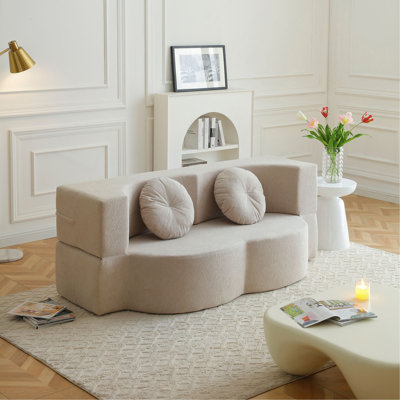 Canapé-lit 2 en 1 avec coussin, canapé-lit simple, canapé-lit pour plancher et futon, canapé-lit pliant en mousse pour le salon, les invités, le bureau, un appartement, aucun assemblage requis