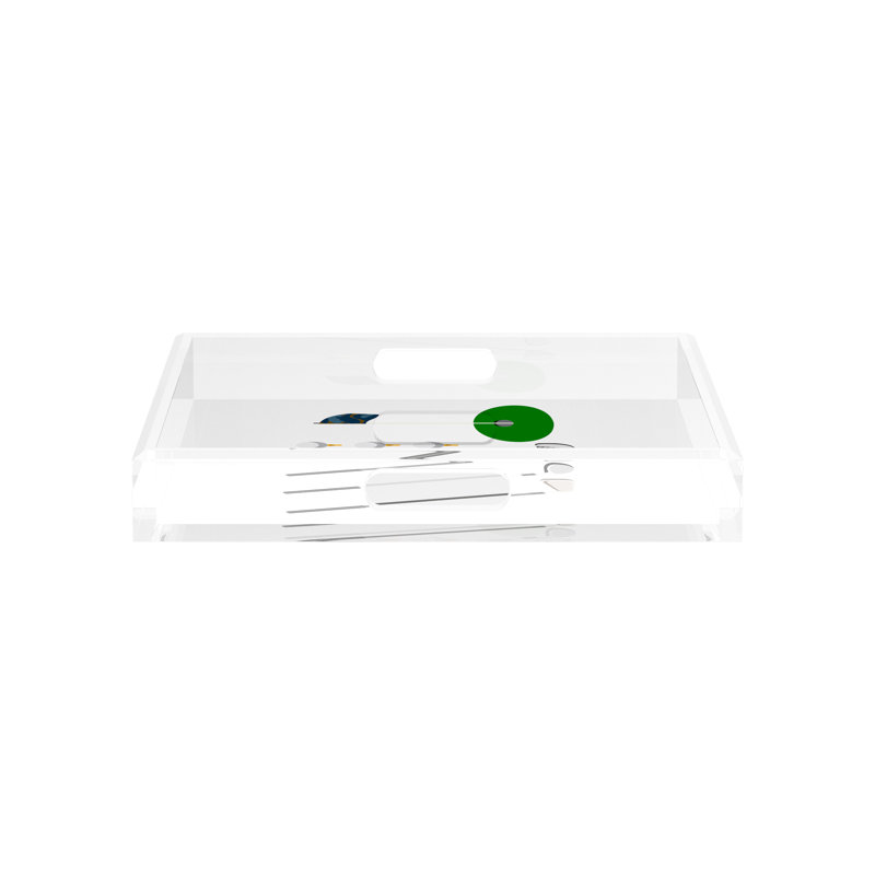 Abstract Decorative Tray, 2" H x 12" W x 12" D