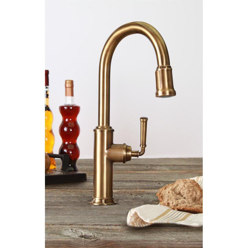 Gavin Single Handle Pull Down Kitchen Faucet, Polished Nickel (PVD)