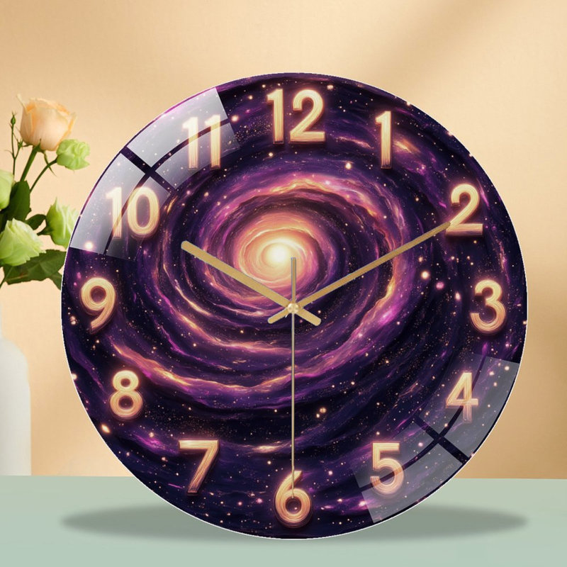 Horloge murale avec horloge murale moderne en verre 12 po