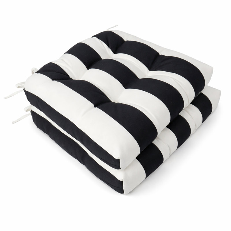 Coussins d'extérieur pour chaise de patio, Black/White Striped