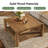 34" Square Solid Wood Coffee Table