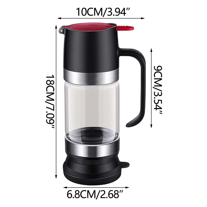 Distributeur de gouttes d'eau en verre à haute teneur en borosilicate, Black