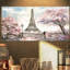 Paysage urbain «Eiffel avec fleurs roses», peinture-35109228-35109233