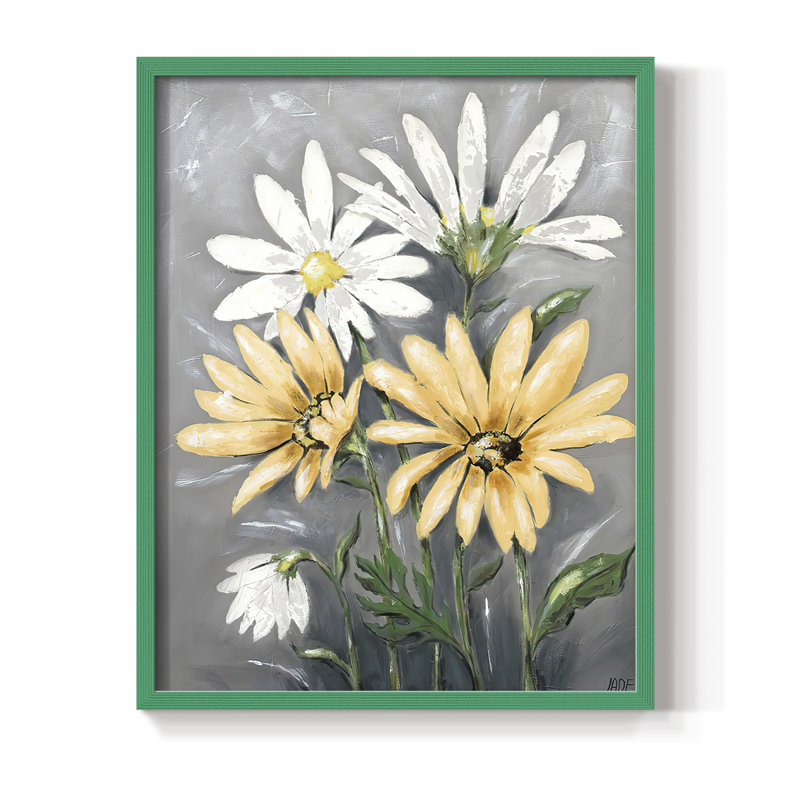 Summer Daisies II, reproduction encadrée - bois massif, Brun, H 28 po x l 22 po