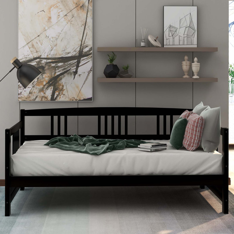 Modern Solid Wood Daybed, Multifunctional, Twin Size, Espresso