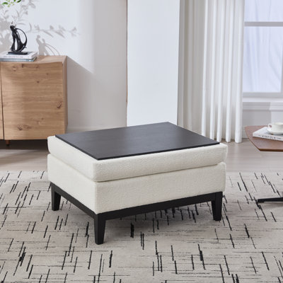 Repose-pieds rembourré avec table réversible et pieds en bois 33,86 "Plum