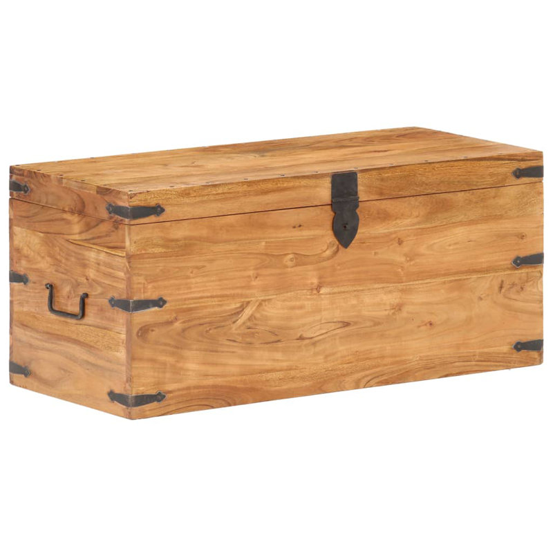 Solid Wood Camp Trunk / Footlocker, Dark Brown